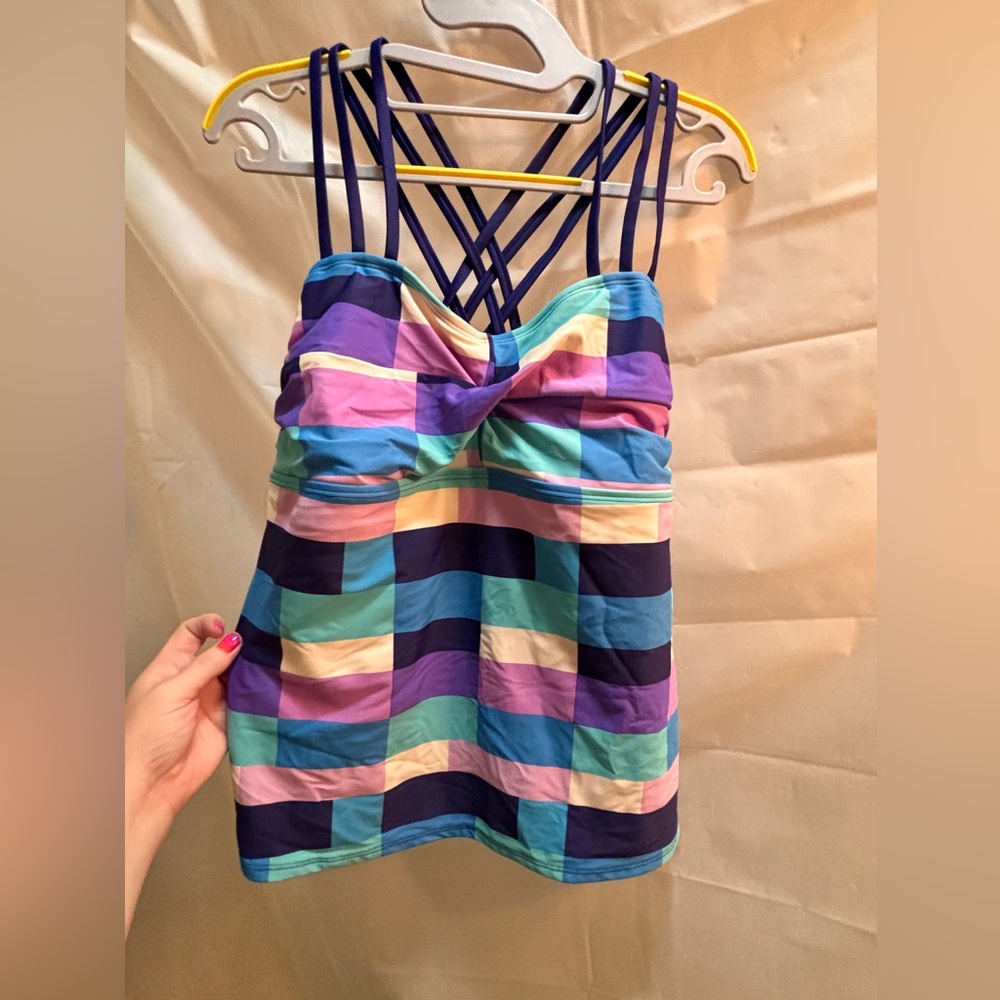 Lime Ricki Triple Strap tankini top
